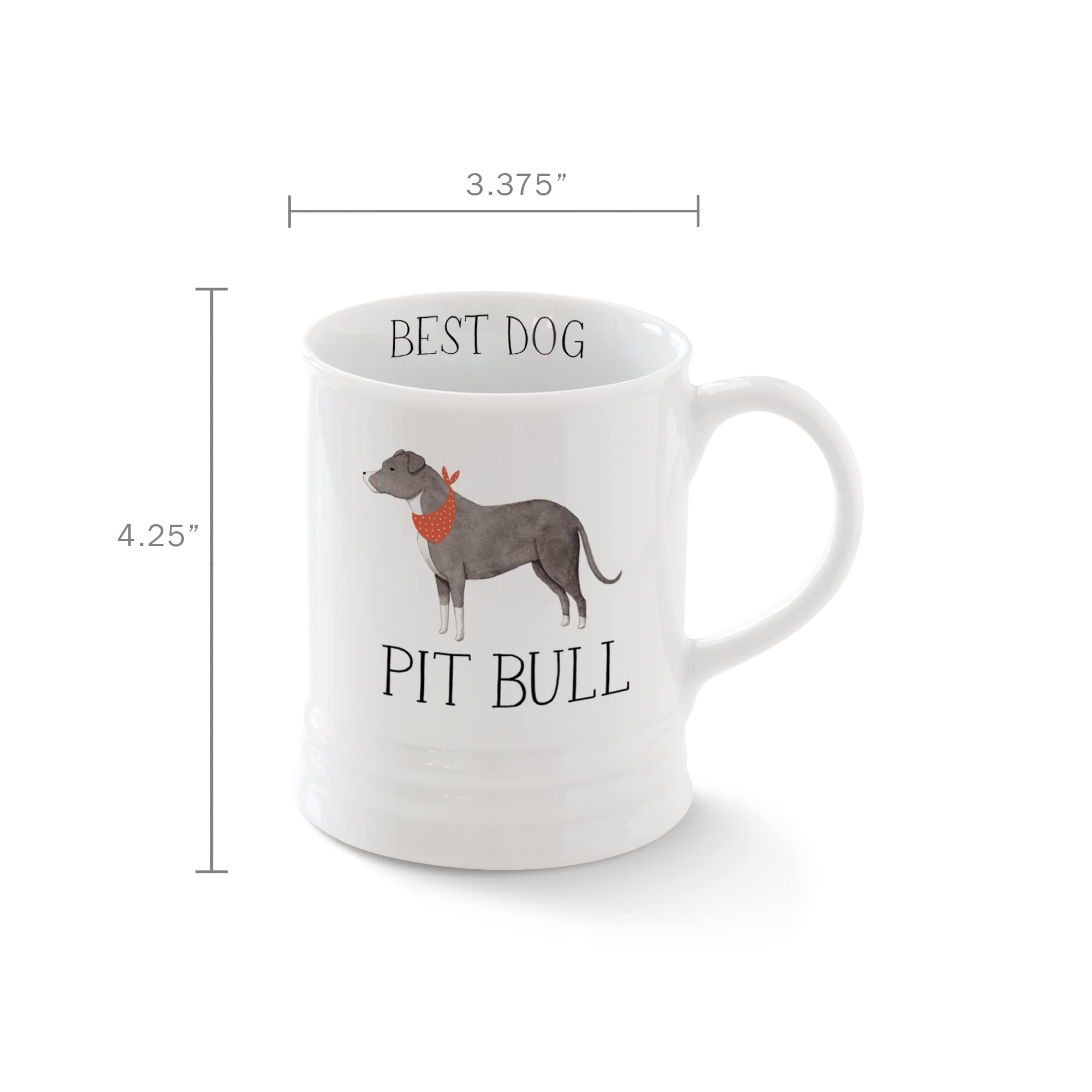 Fringe Studio Pitbull Ceramic Mug, 12 oz, White - Image 2