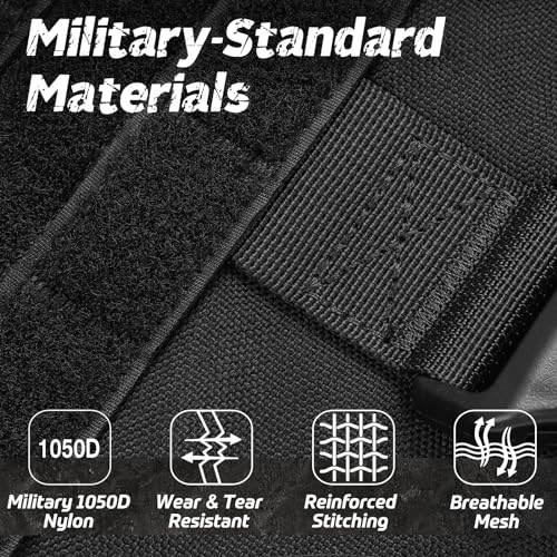 rabbitgoo Tactical Dog Harness for Large Dogs, Heavy Duty Dog Harness with Handle, No-Pull Service Dog Vest Large Breed, Adjustable Military Dog Vest Harness for Training Hunting Walking, Black, L - Image 8