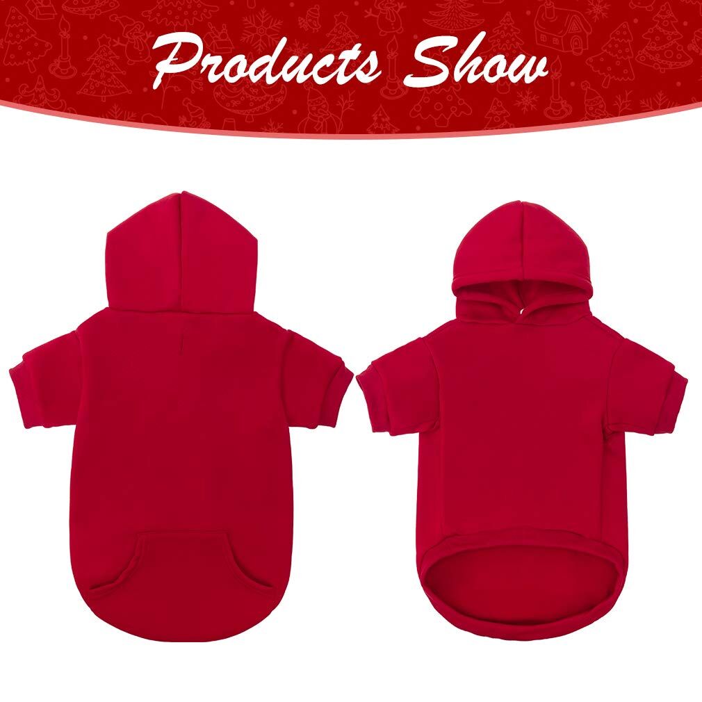 Basic Dog Hoodie - Soft and Warm Dog Hoodie Sweater with Leash Hole and Pocket, Dog Winter Coat, Cold Weather Clothes for XS-XXL Dogs - Image 8