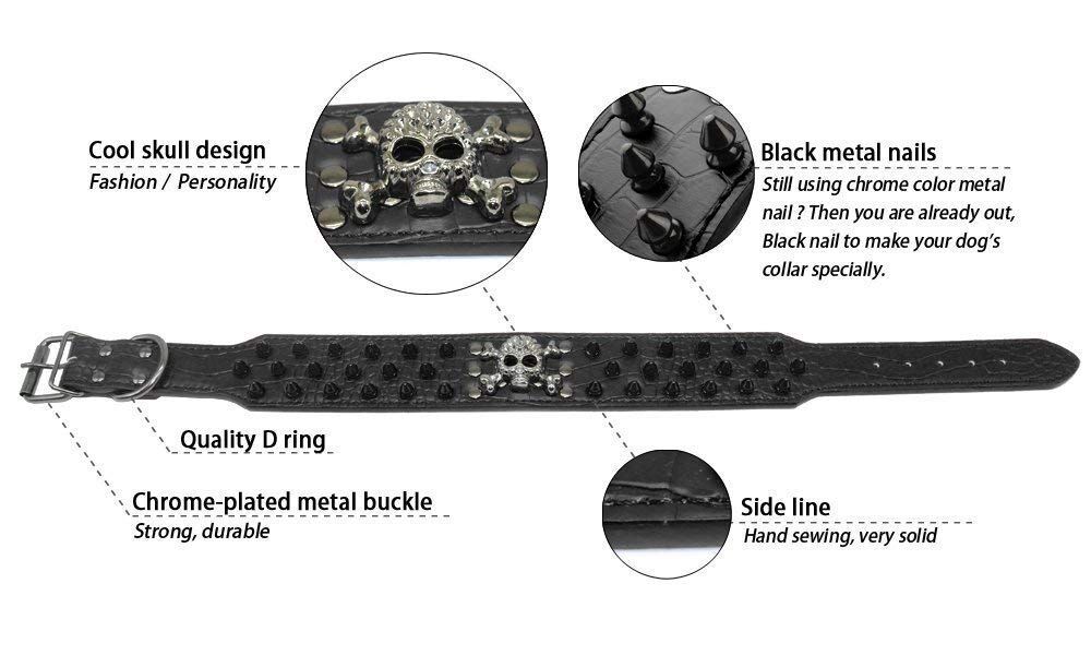 Serijoars Spiked Studded Dog Collar, PU Leather Dog Collar, Adjustable Pet Collars for Medium or Large Breed Pet (XL, Gold Brown2) - Image 5