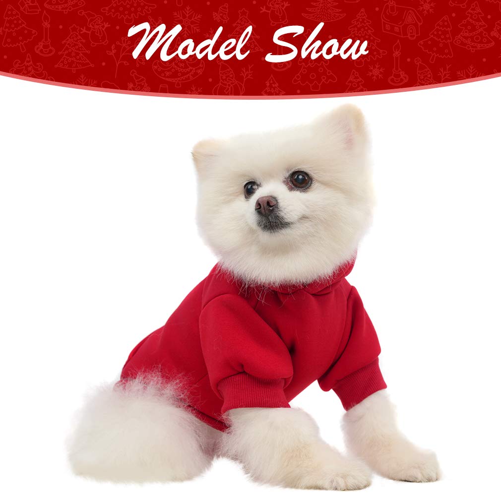 Basic Dog Hoodie - Soft and Warm Dog Hoodie Sweater with Leash Hole and Pocket, Dog Winter Coat, Cold Weather Clothes for XS-XXL Dogs - Image 6