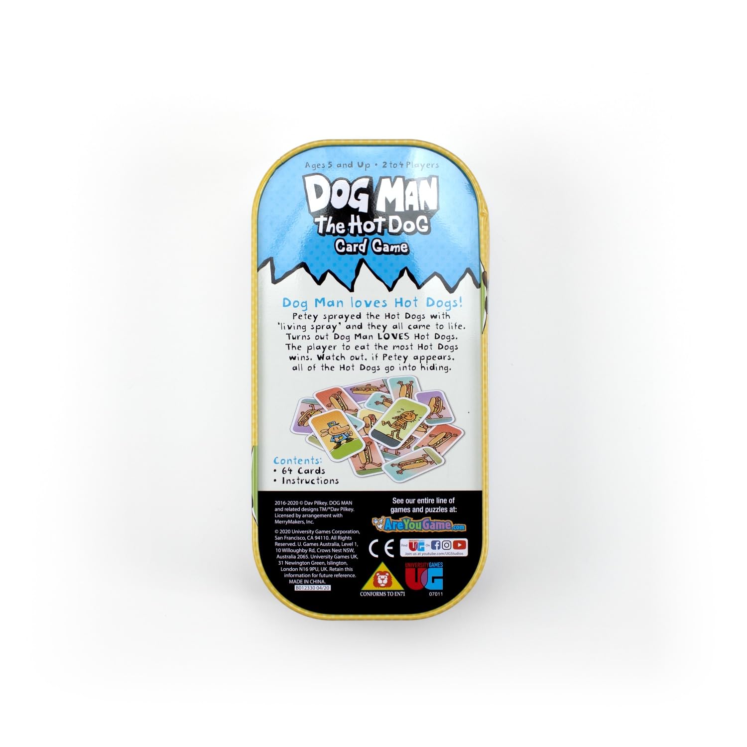University Games Dog Man Hot Dog Card Game in a Tin , The Fast and Frenzied Collection Game for Kids Featuring Art from the Dog Man Books by Dav Pilkey, for Players Ages 6 and Up - Image 8