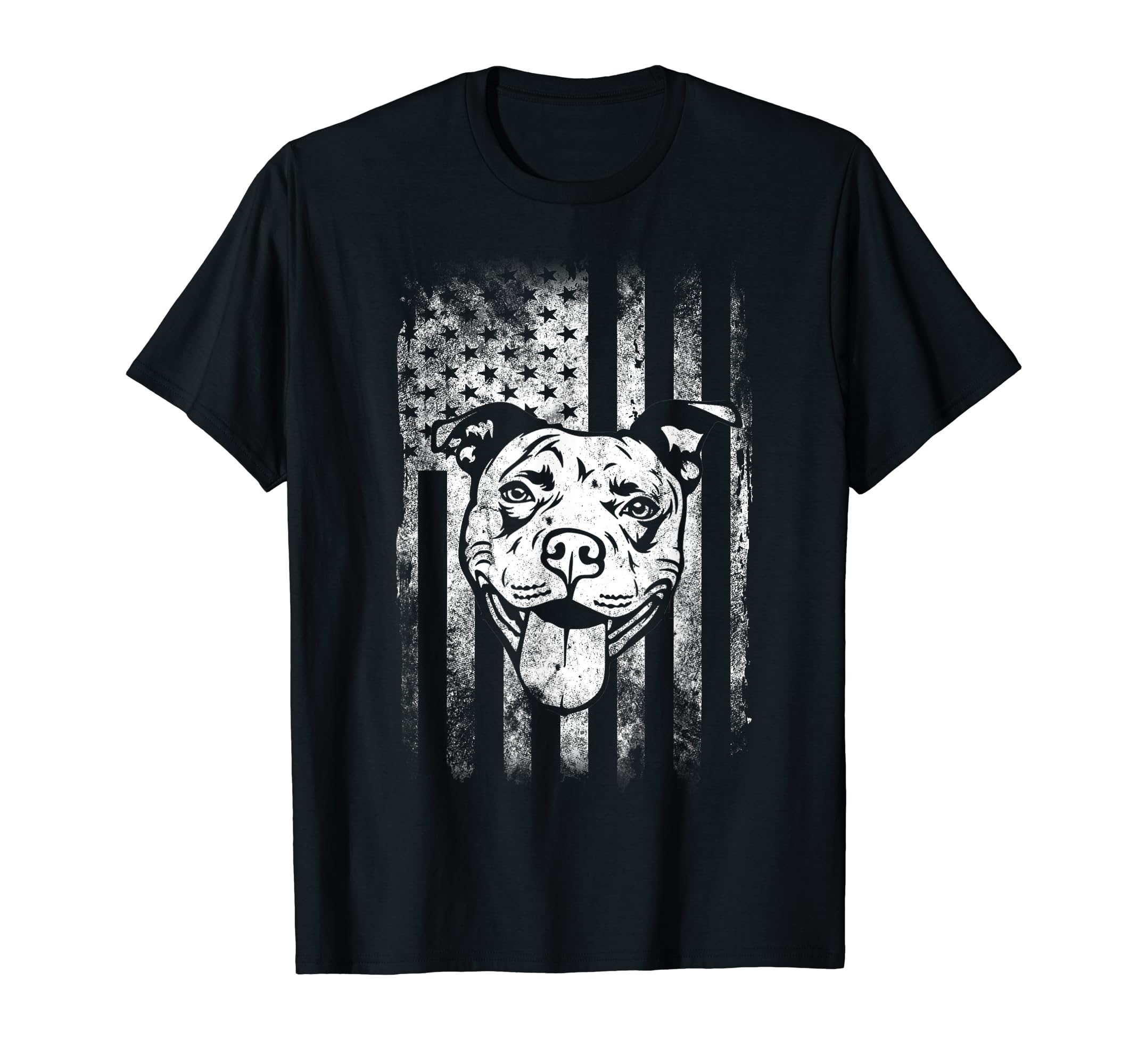 Patriotic Pitbull American Flag Dog Lover T-Shirt
