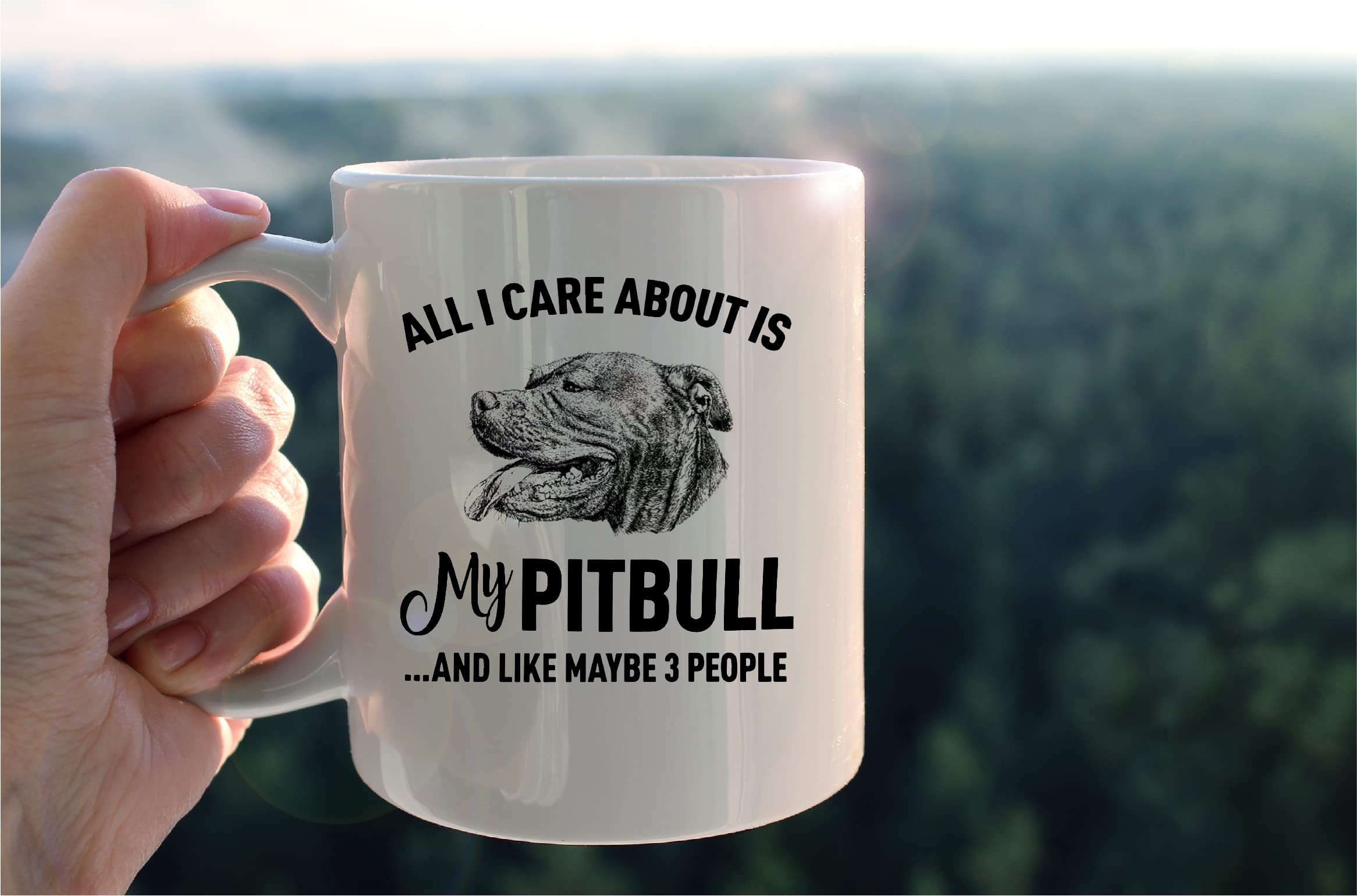 kunlisa Funny Pitbull Mug Cup,All I Care About is My Pitbull Ceramic Mug-11oz Coffee Milk Tea Mug Cup,Gifts For Dog Lovers Pitbull Mom Dog Mom Women Teen Girls,Pet Lovers Gifts - Image 4