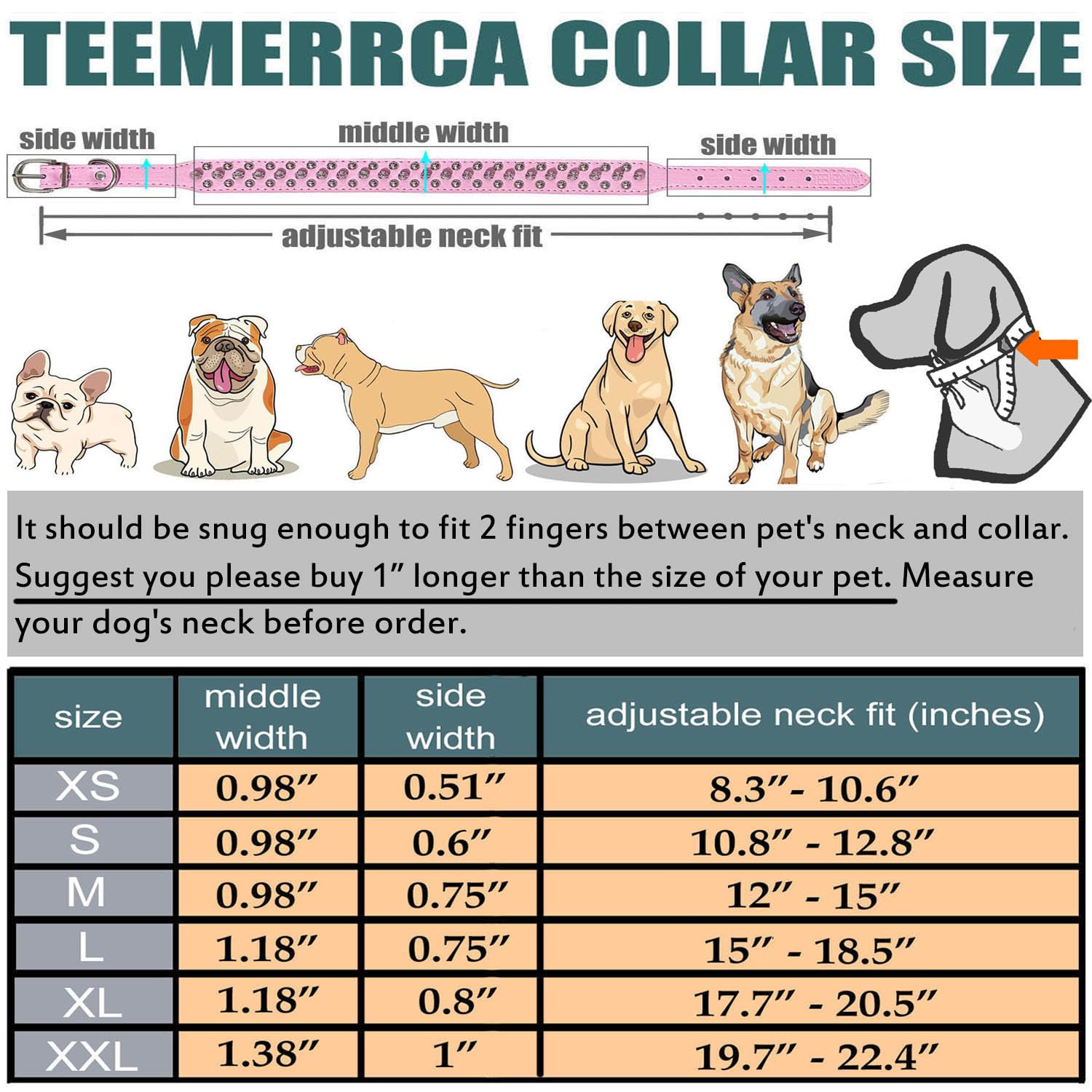 TEEMERRYCA Adjustable Leather Spiked Studded Dog Collars with a Squeak Ball Gift for Small Medium Large Pets Like Cats/Pit Bull/Bulldog/Pugs/Husky, Pink, L(15"-18.5") - Image 3