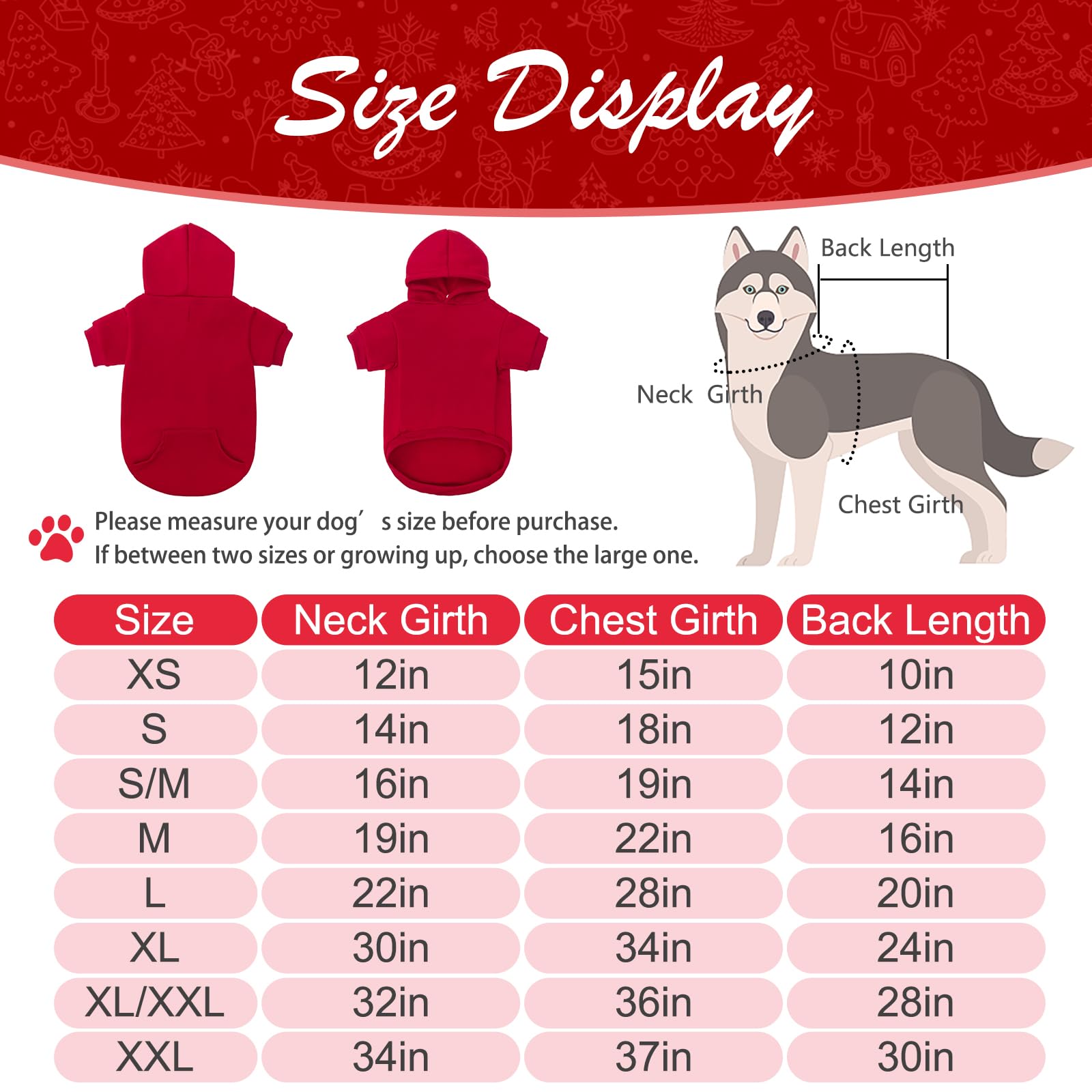 Basic Dog Hoodie - Soft and Warm Dog Hoodie Sweater with Leash Hole and Pocket, Dog Winter Coat, Cold Weather Clothes for XS-XXL Dogs - Image 5