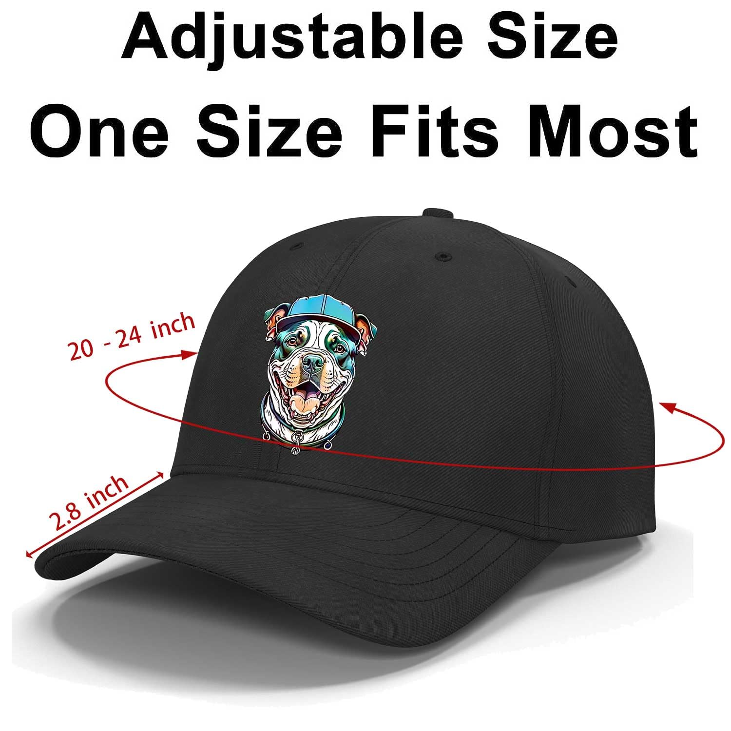Pitbull Baseball Cap Adjustable Dad Hat Unstructured Cotton Hat - Image 4