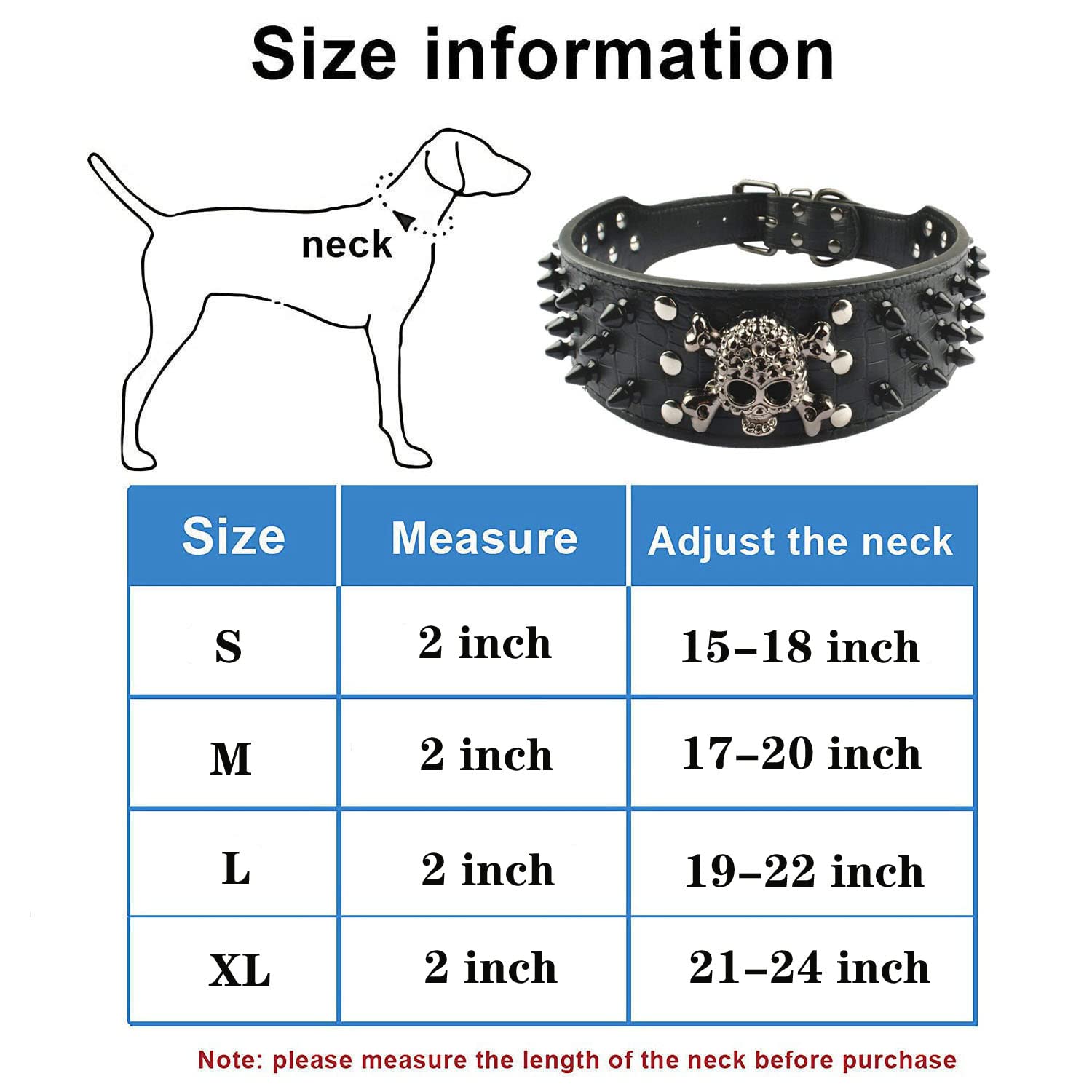 Serijoars Spiked Studded Dog Collar, PU Leather Dog Collar, Adjustable Pet Collars for Medium or Large Breed Pet (XL, Gold Brown2) - Image 6