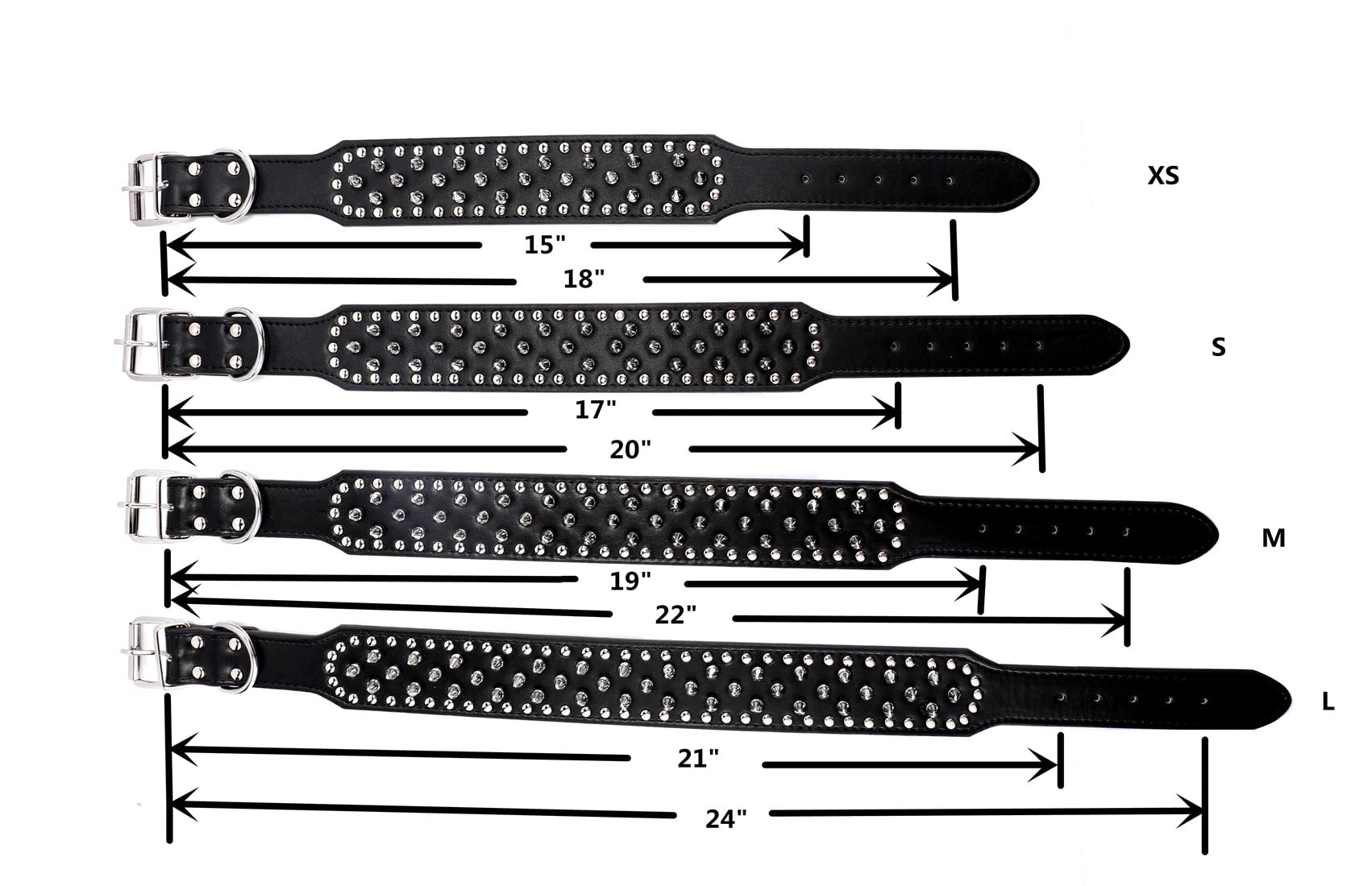 BTDCFY Hoot PU Leather Adjustable Spiked Studded Dog Collar 2" Wide 31 Spikes 52 Studs (S(Neck 17"-20"), Purple) - Image 5