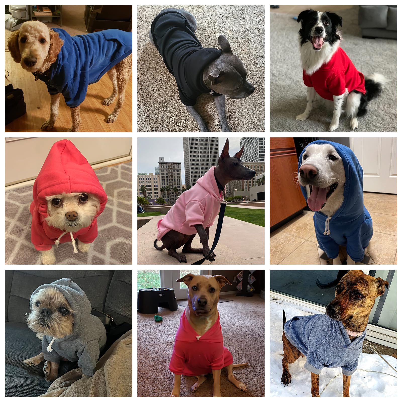 Basic Dog Hoodie - Soft and Warm Dog Hoodie Sweater with Leash Hole and Pocket, Dog Winter Coat, Cold Weather Clothes for XS-XXL Dogs - Image 4