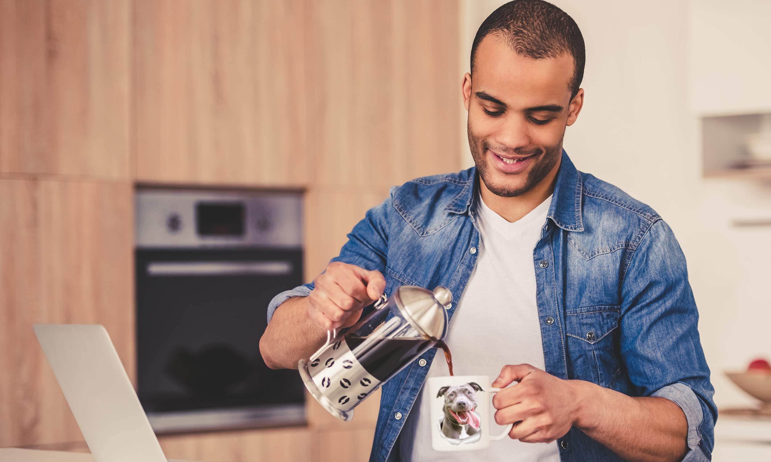 Winston & Bear Happy Pit Bull Mug ? Pitbull Ceramic Coffee Mug - Perfect Pitbull Gifts - Funny Cute Pit Bull Dog Coffee Mug for Dog Lovers and Owners (11oz) - Image 4