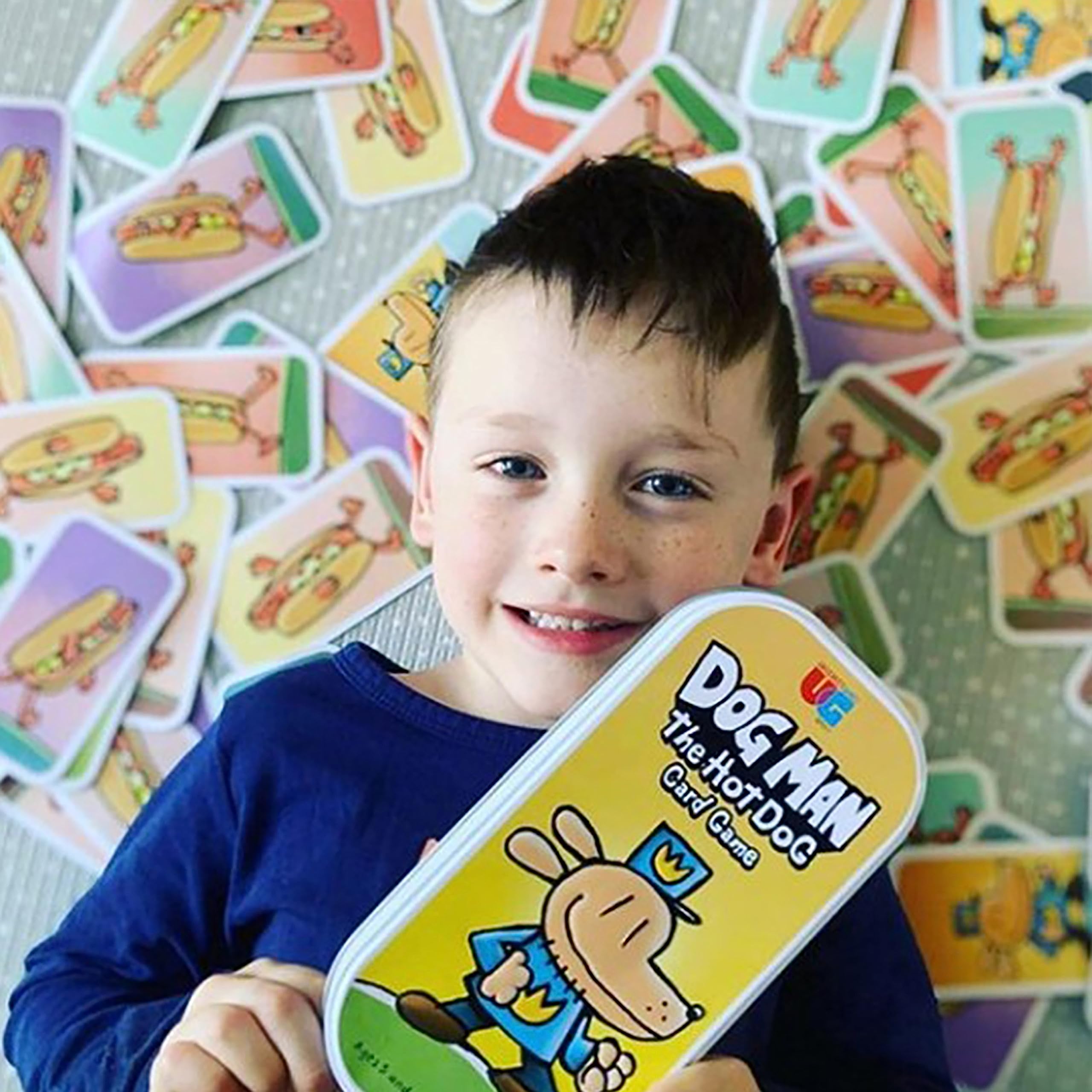 University Games Dog Man Hot Dog Card Game in a Tin , The Fast and Frenzied Collection Game for Kids Featuring Art from the Dog Man Books by Dav Pilkey, for Players Ages 6 and Up - Image 3