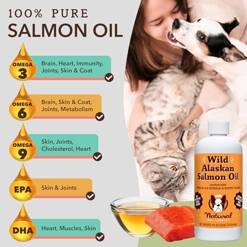 Natural Dog Company Pure Wild Alaskan Salmon Oil for Dogs (8oz) Skin & Coat Supplement for Dogs, Dog Oil for Food with Essential Fatty Acids, Fish Oil Pump for Dogs, Omega 3 Fish Oil for Dogs - Image 4