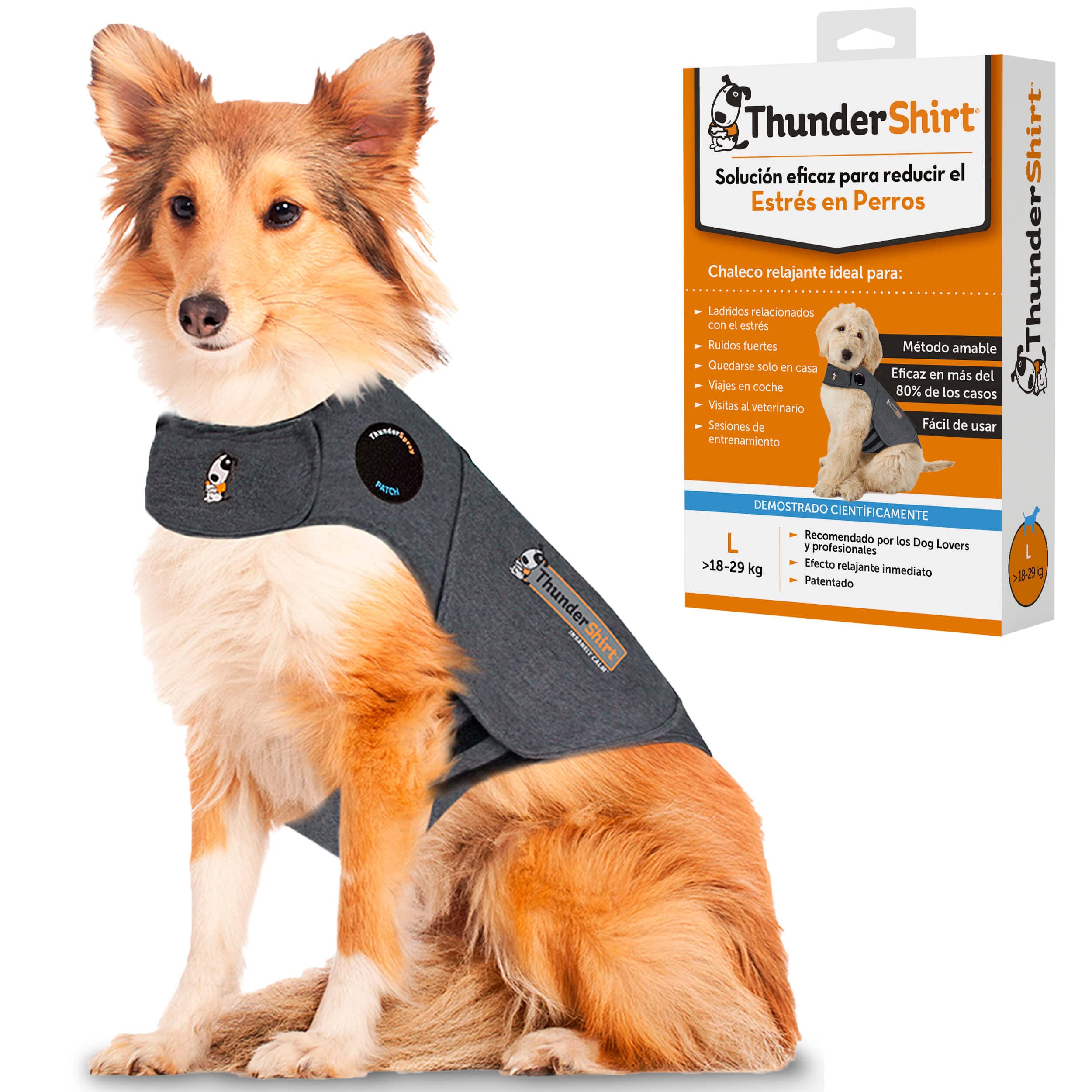 ThunderShirt for Dogs, Large, Heather Gray Classic - Dog Anxiety Relief Calming Vest