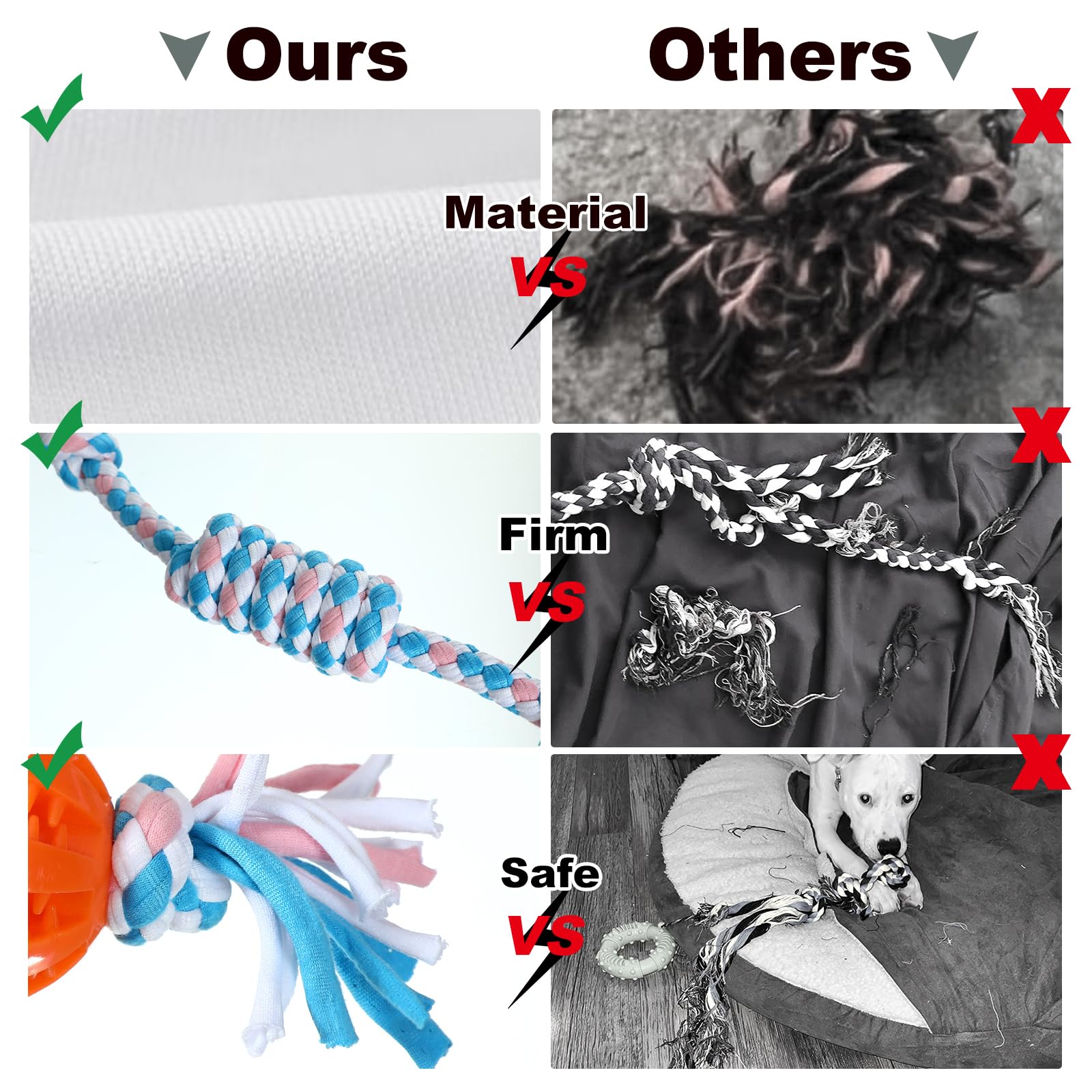 Hihope Dog Puppy Toys for Teething,20 Pack Puppies Teething Chew Toys for Boredom,Dog Chew Toys with Rope Toys,Treat Balls and Squeaky Dog Toys for Small Dog - Image 4