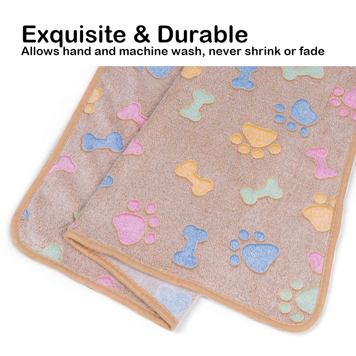 Dono 1 Pack 3 Dog Blanket Soft Fluffy Fleece Blanket for Small, Medium and Large Dogs - Paw Print Pink Pet Blanket Mat - Image 3