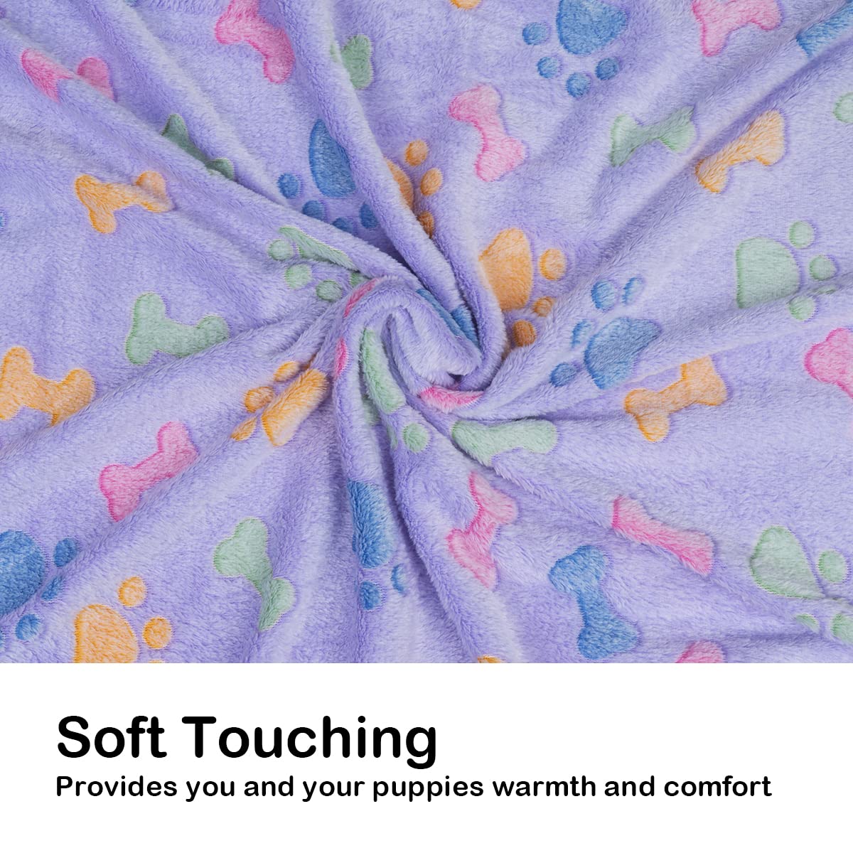 Dono 1 Pack 3 Dog Blanket Soft Fluffy Fleece Blanket for Small, Medium and Large Dogs - Paw Print Pink Pet Blanket Mat - Image 4
