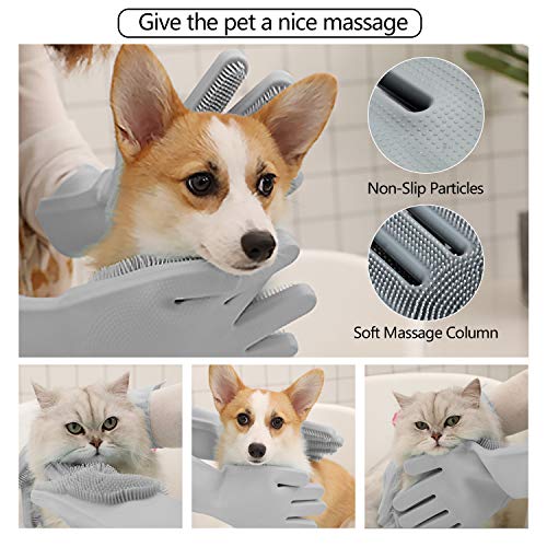 Pet Grooming Gloves - Gentle Dog Bathing Shampoo Brush - Massage Mitt with Enhanced Five Finger Design - Efficient Deshedding Glove for Dogs, Cats, Rabbits and Horses - 1 Pack - Image 5