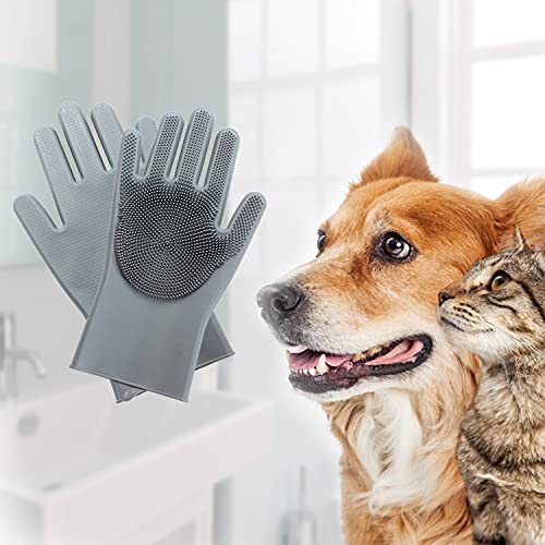 Pet Grooming Gloves - Gentle Dog Bathing Shampoo Brush - Massage Mitt with Enhanced Five Finger Design - Efficient Deshedding Glove for Dogs, Cats, Rabbits and Horses - 1 Pack - Image 2