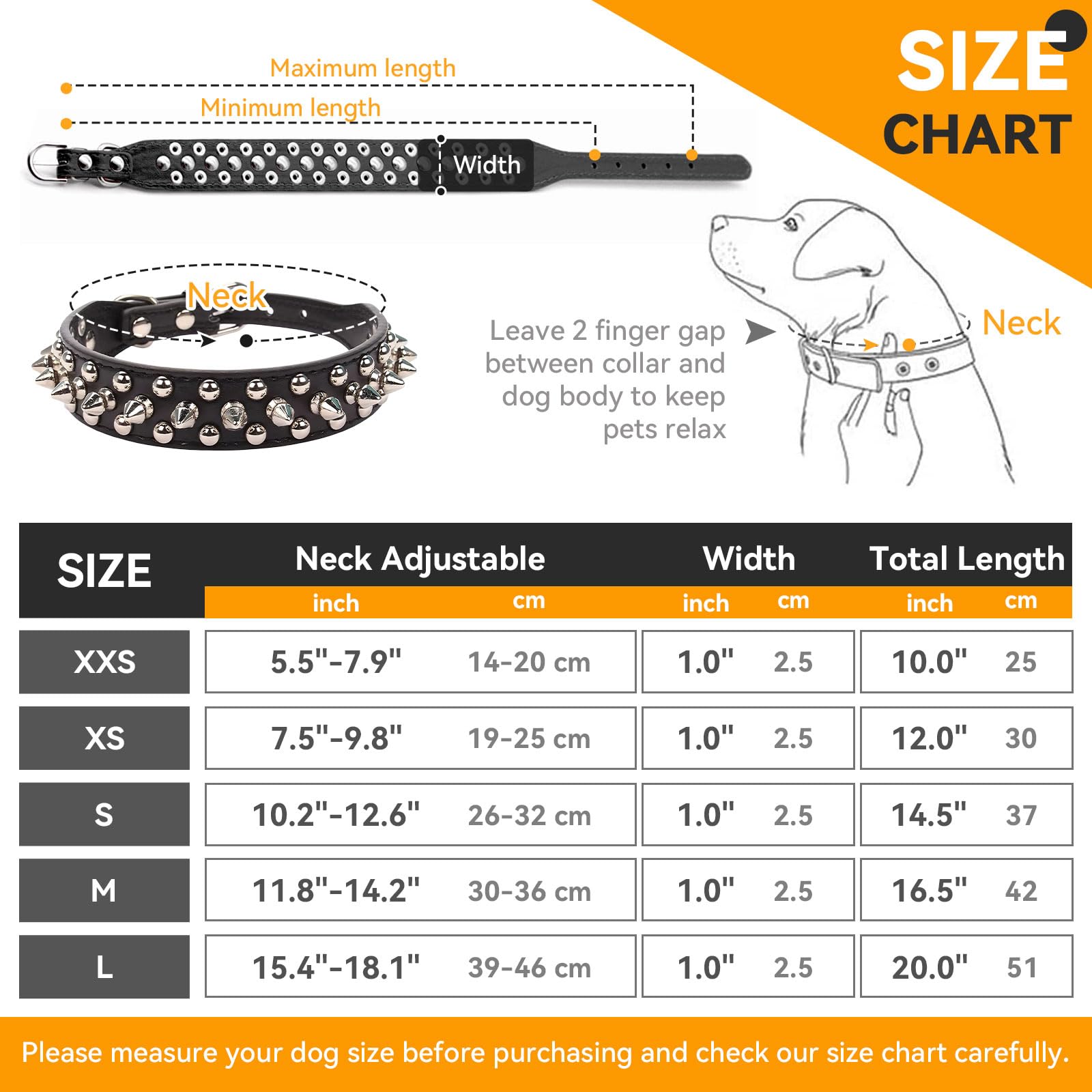 PETCARE Spiked Dog Collar Black Soft Pu Leather Funny Mushrooms Rivet Spike Studded Puppy Collar Adjustable Outdoor Pet Dog Collar for Small Medium Large Dogs Cats Chihuahua Pug Pit Bull Dog Collars - Image 3