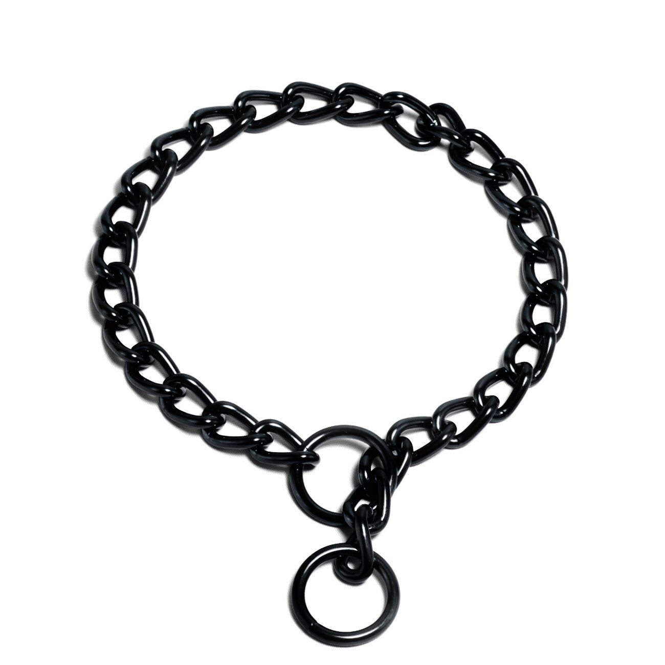 Platinum Pets Coated Chain Training Collar, 16-Inch by 2-1/2mm, Midnight Black