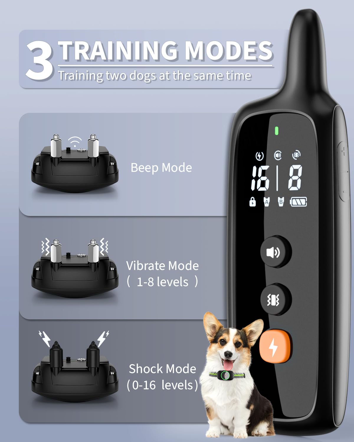 Dog Training Collar with Remote - Rechargeable Waterproof E-Collar for Large, Medium and Small Dogs, 3 Training Modes, Range up to 3300Ft - Image 7