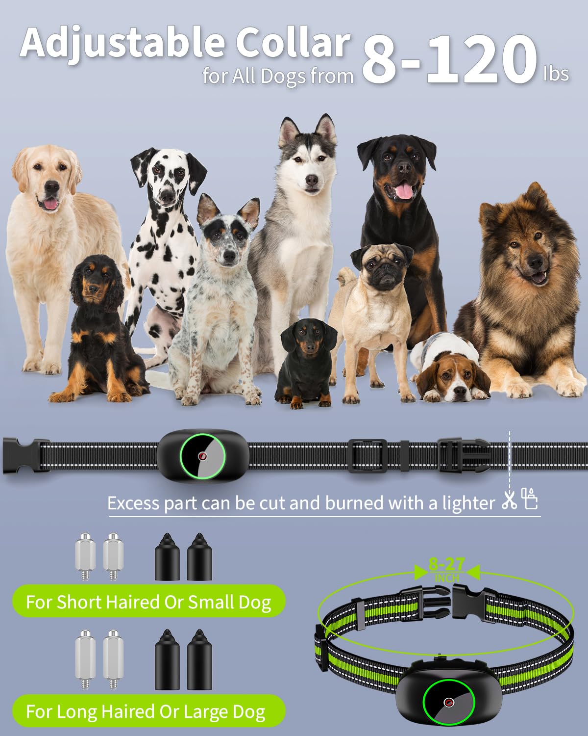 Dog Training Collar with Remote - Rechargeable Waterproof E-Collar for Large, Medium and Small Dogs, 3 Training Modes, Range up to 3300Ft - Image 3